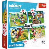 Puzzle 4v1 Mickey Mouse: Lijep dan