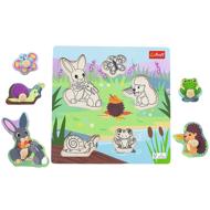 Puzzle Animals on the meadow - wooden