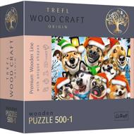 Puzzle Câini de Crăciun din lemn