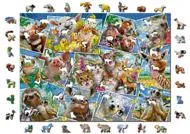 Puzzle Pocztówki ze zwierzętami drewniane