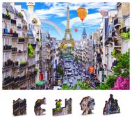 Puzzle Rušný Paríž - drevené