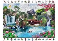 Puzzle Wasserfälle im japanischen Holzgarten