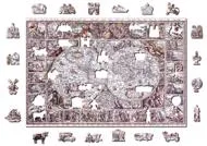 Puzzle A felfedezés korának fából készült térképe