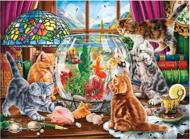 Puzzle Mačke in akvarij