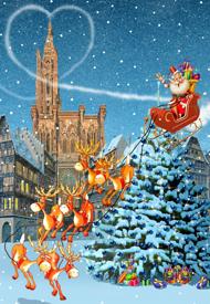 Puzzle Štrasburská katedrála na Vánoce