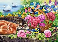 Puzzle Kocięta i kwiaty