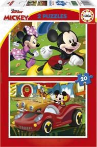 Puzzle 2x20 Mickey Mouse: Zábavný park