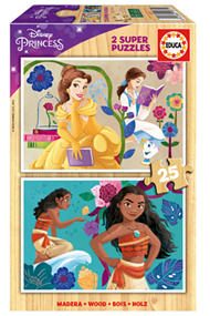 Puzzle 2x25 Disney Prinses: Bella en Vaiana