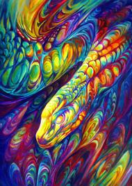 Puzzle Szivárvány színeiben csillogó kígyó