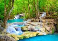 Puzzle Türkisfarbener Wasserfall, Thailand
