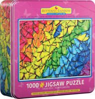Puzzle Fémdoboz - Szivárványszínű pillangók