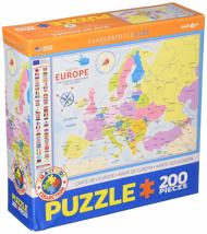 Puzzle Zemljevid Evrope 200