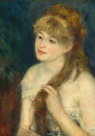 Puzzle Auguste Renoir: Mujer joven trenzando su cabello