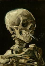 Puzzle Vincet van Gogh: Kopf eines Skeletts mit brennender Zigarette