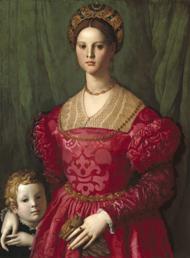 Puzzle Agnolo Bronzino: Mladá žena a její malý chlapec