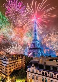 Puzzle Tűzijáték az Eiffel-toronynál, Párizsban, Franciaország 