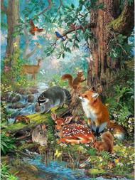 Puzzle Dijamantna slika: Šumske životinje 30x40cm