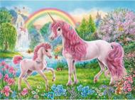 Puzzle Diamant painting: Unicorns in a fairy garden 30x40cm