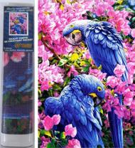 Puzzle Diamantmaleri Blå papegøjer 30x40cm