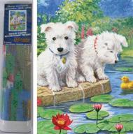 Puzzle Diamond Painting Dogs with water lilies 30x40cm