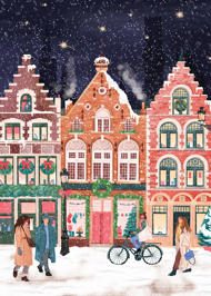 Puzzle Brugge met Kerstmis