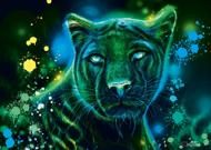 Puzzle Sheena Pike: Neonowo-niebiesko-zielona pantera