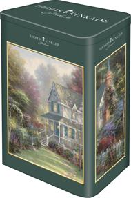 Puzzle Thomas Kinkade: Victorian garden in a tin box image 2