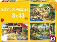 Puzzle 3x48 Ha degli animali preferiti