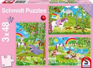Puzzle 3x48 Princesses dans le jardin du château