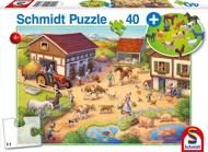 Puzzle Farma 40 dílků a set figurek zvířata