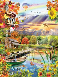 Puzzle Lori Schory: Jazero na jeseň