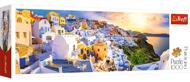Puzzle Atardecer en Santorini, panorama de Grecia