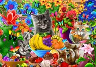 Puzzle Farebné mačky