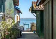 Puzzle Ulička medzi Oyster Huts, Arcachon Bay