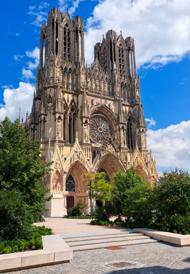 Puzzle Kilátás a reimsi katedrálisra, Reims, Franciaország 