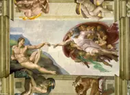 Puzzle Michelangelo Buonarroti: Stvorenie Adama