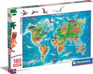 Puzzle Puzzle karta dinosaura u boji