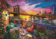 Puzzle Dominic Davison: Západ slnka na balkóne na Manhattane