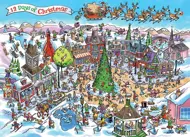 Puzzle Kolekcia Doodle Town: 12 Vianočných dni