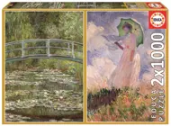 Puzzle 2x1000 Claude Monet: Lekná Dáma so slnečníkom