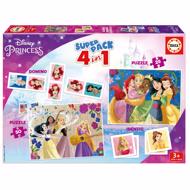 Puzzle 4 az 1-ben Szupercsomag Disney Hercegnők - puzzle, memóriajáték, dominó