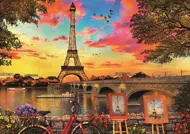 Puzzle Západ slnka nad Eiffelovou vežou, Paríž, Francúzko