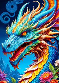 Puzzle Dragon bleu