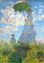 Puzzle Claude Monet: Žena so slnečníkom