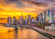 Puzzle Panoráma mesta New York za súmraku