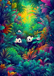 Puzzle Refugio de pandas