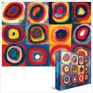 Puzzle Wassily Kandinsky: Farebná štúdia - štvorce so sústrednými kruhmi