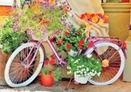 Puzzle Cykel med blomster