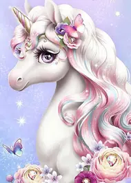 Puzzle Diamantgemälde: Miss Unicorn 30x40cm