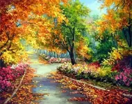 Puzzle Diamantový obraz: Jeseň v parku 30x40cm
